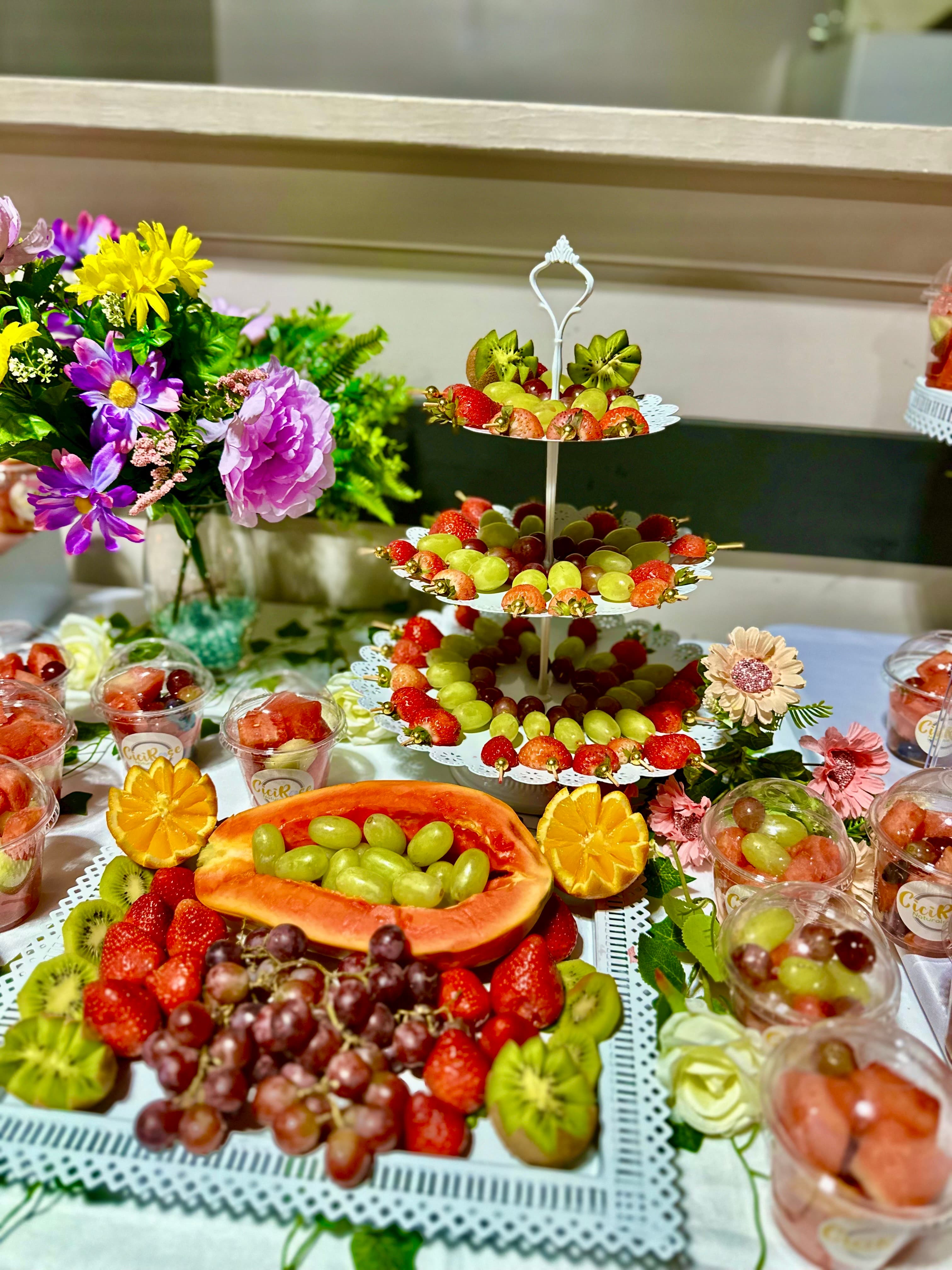 Elegant fruit table displays